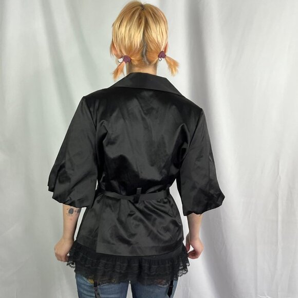Vintage Abria black satin belted blazer - Picture 13 of 13